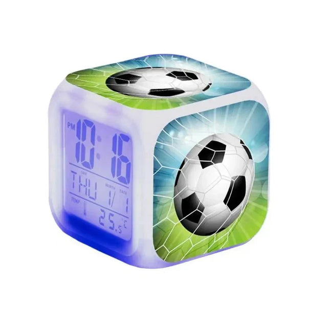 Sveglia digitale a cubo tema calcio