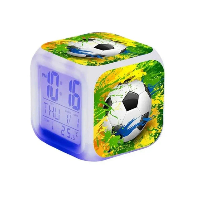 Sveglia digitale a cubo tema calcio