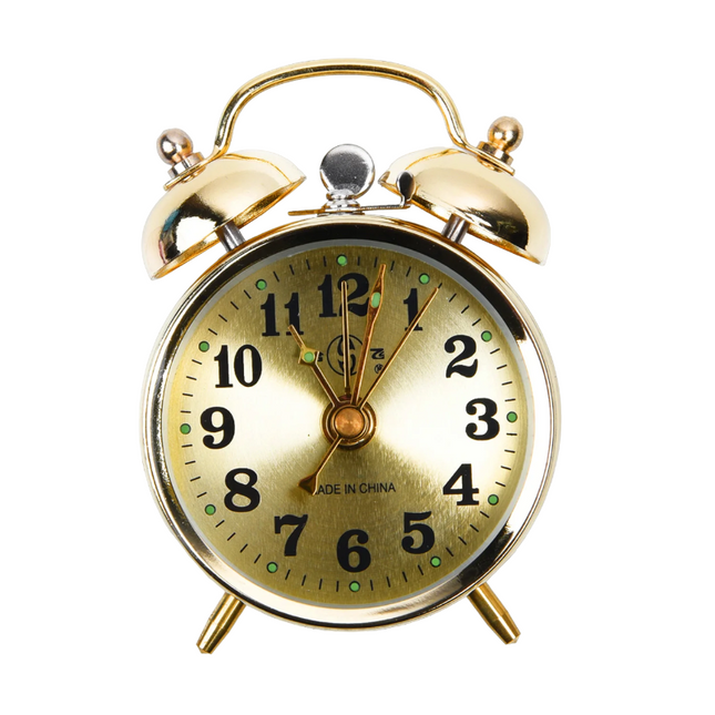 Sveglia a campanelli meccanica dorata