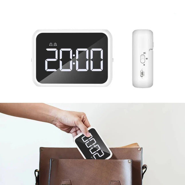 Piccola sveglia digitale a specchio