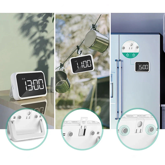 Piccola sveglia digitale a specchio