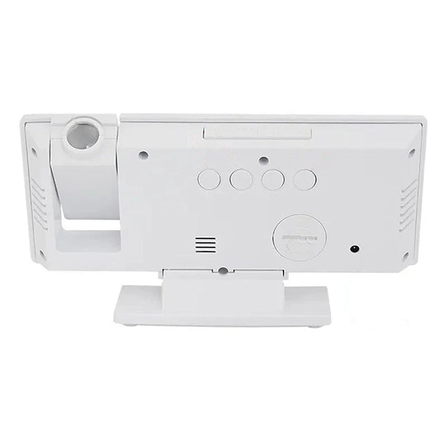 Sveglia digitale bianca con proiettore ora