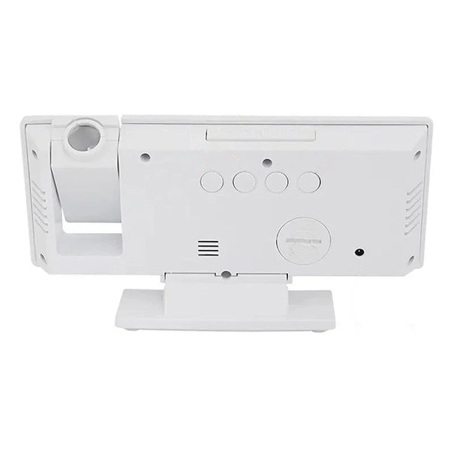 Sveglia digitale bianca con proiettore ora