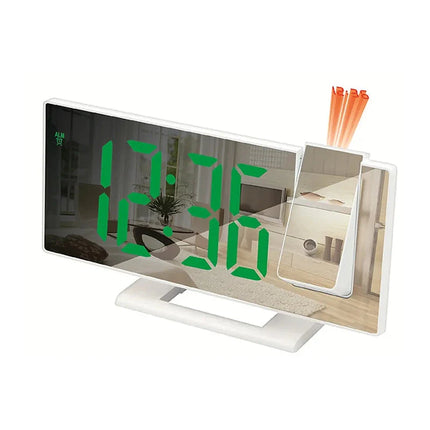 Sveglia digitale bianca con proiettore ora