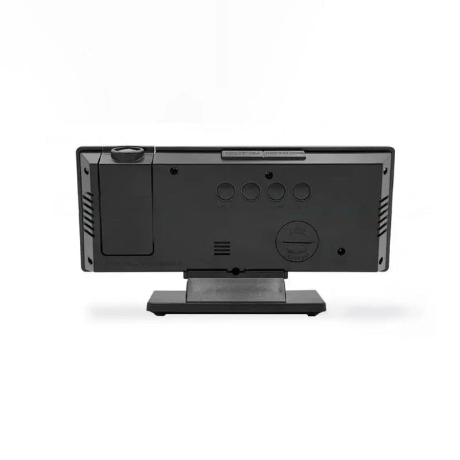 Sveglia digitale nera con proiettore ora