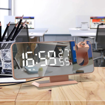 Sveglia digitale con proiettore oro rosa