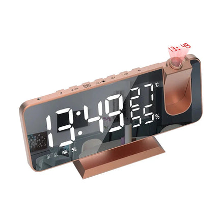 Sveglia digitale con proiettore oro rosa