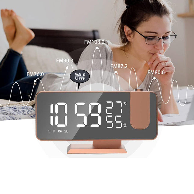 Sveglia digitale con proiettore oro rosa